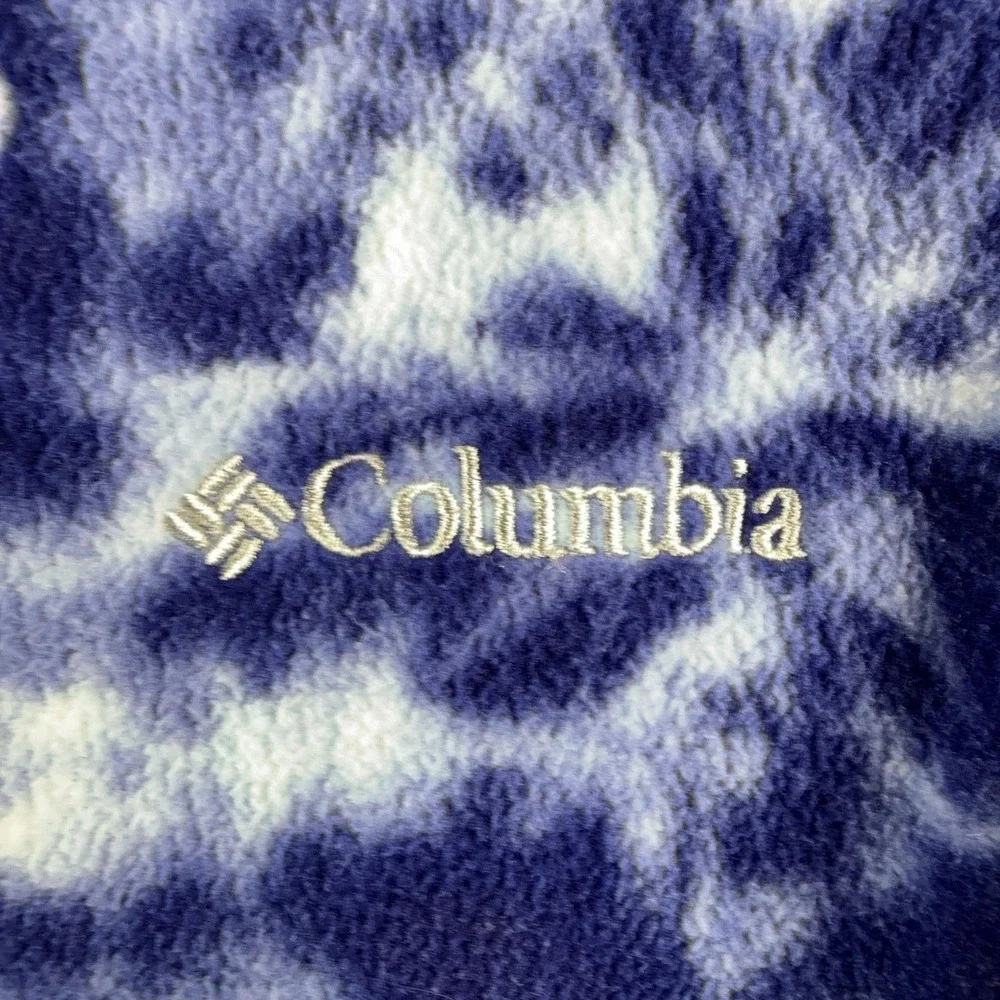 Columbia Fleece Jacket Girls XS 6/6X Blue Disney Frozen II Tie Dye Full Zip